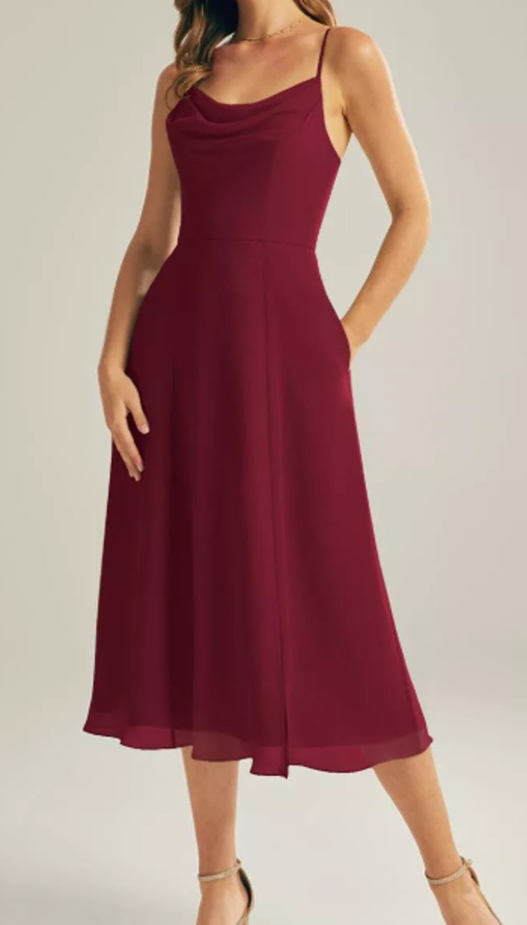 AW BRIDAL 6 S Jester Red Maribel cocktail bridesmaid formal party midi dress B20